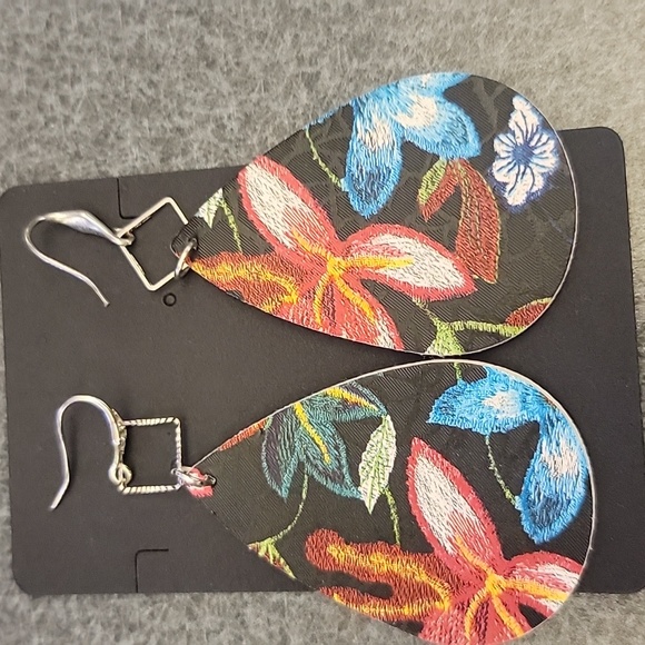 Faux Leather Drop Earrings - Picture 1 of 1